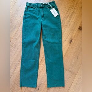 Zenana Kelly Green Straight Leg Jeans